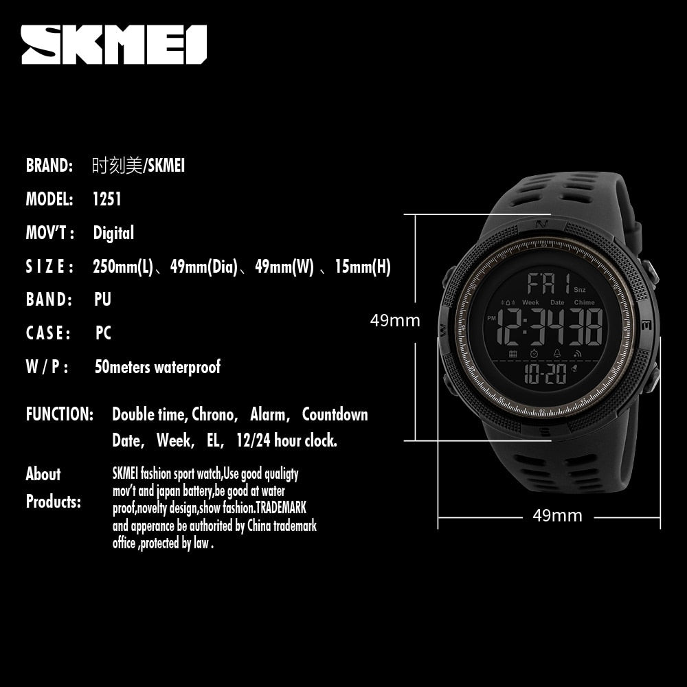 SKMEI Brand Men Sports Watches Fashion