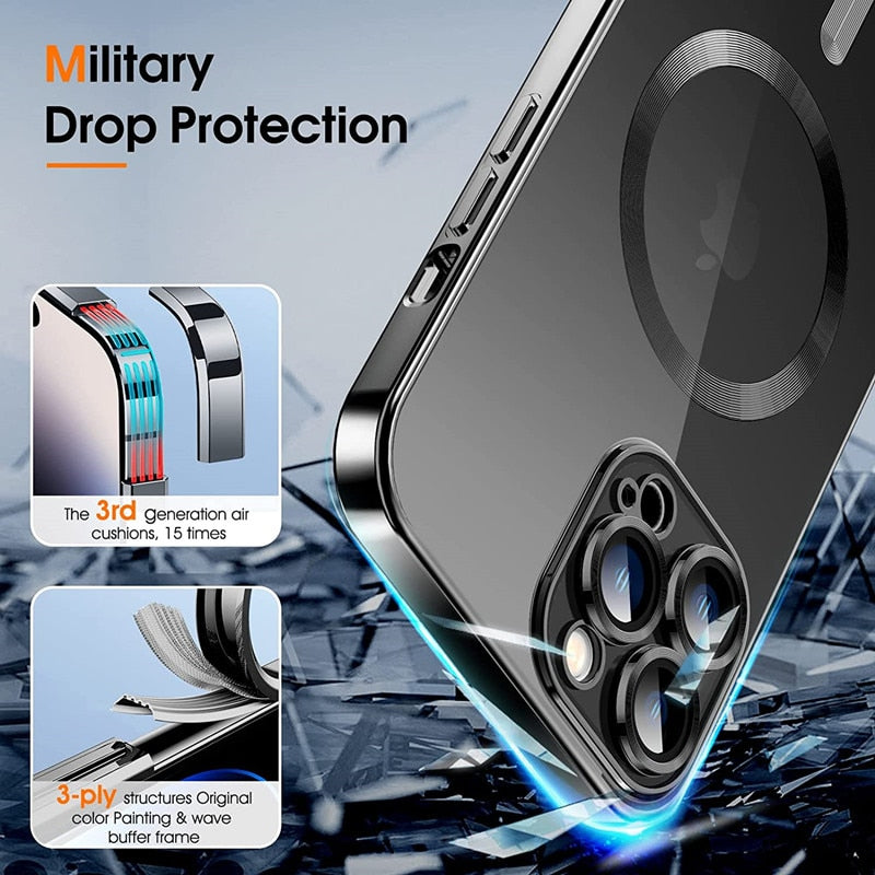 Luxury Magnetic Case For Magsafe Wireless Charging For iPhone