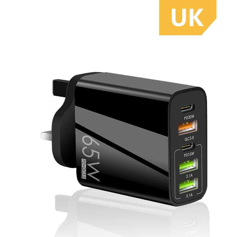 65W Quick Charge 3.0 PD USB Type C Charger