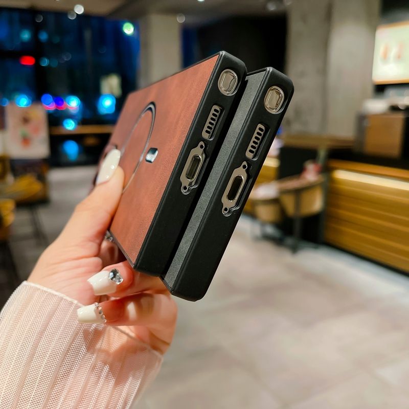 Leather Wireless Magnetic For MagSafe Case For Samsung Galaxy
