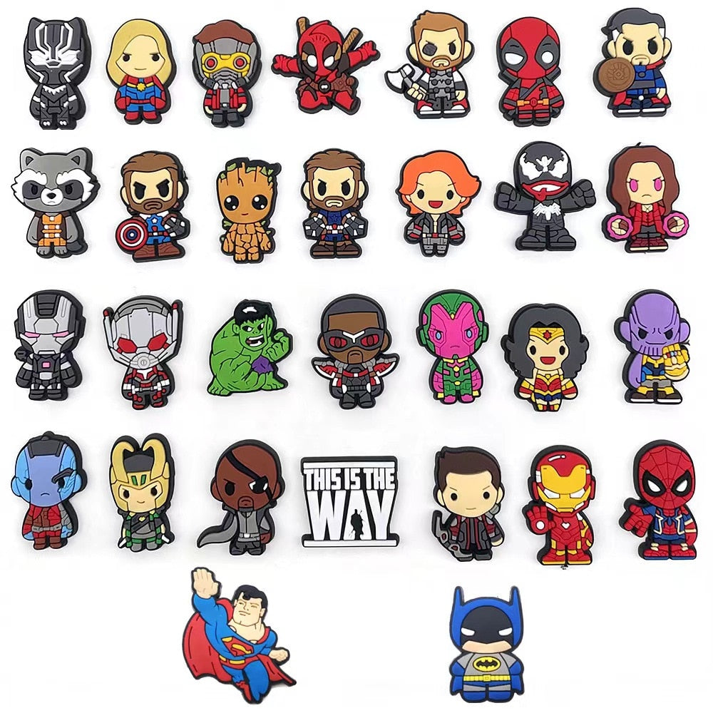 Cute Disney Marvel superhero PVC croc shoes charms
