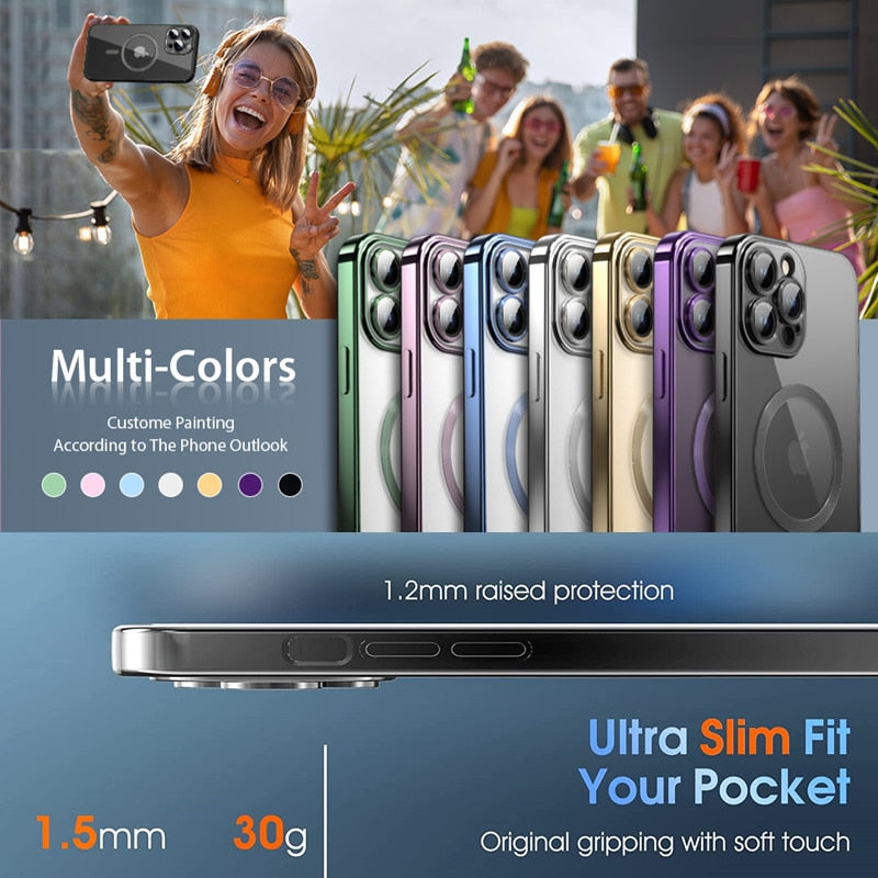 Luxury Magnetic Case For Magsafe Wireless Charging For iPhone