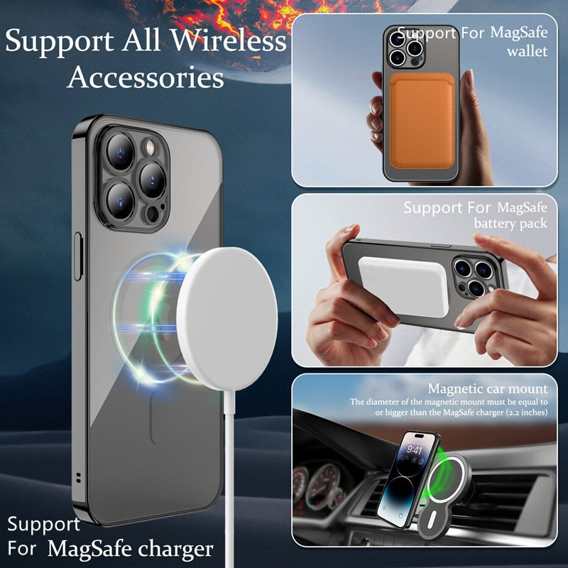 Luxury Magnetic Case For Magsafe Wireless Charging For iPhone