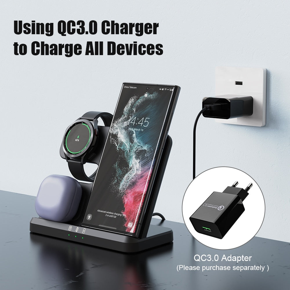 3 in 1 Wireless Charger Stand for Samsung Galaxy