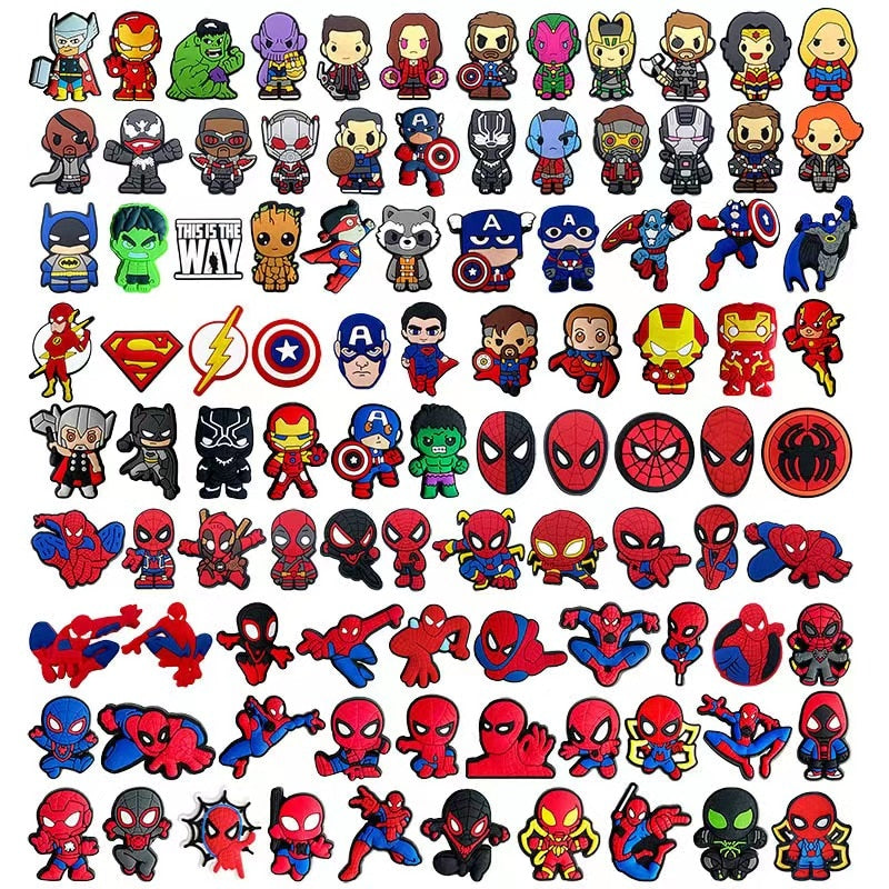 Cute Disney Marvel superhero PVC croc shoes charms
