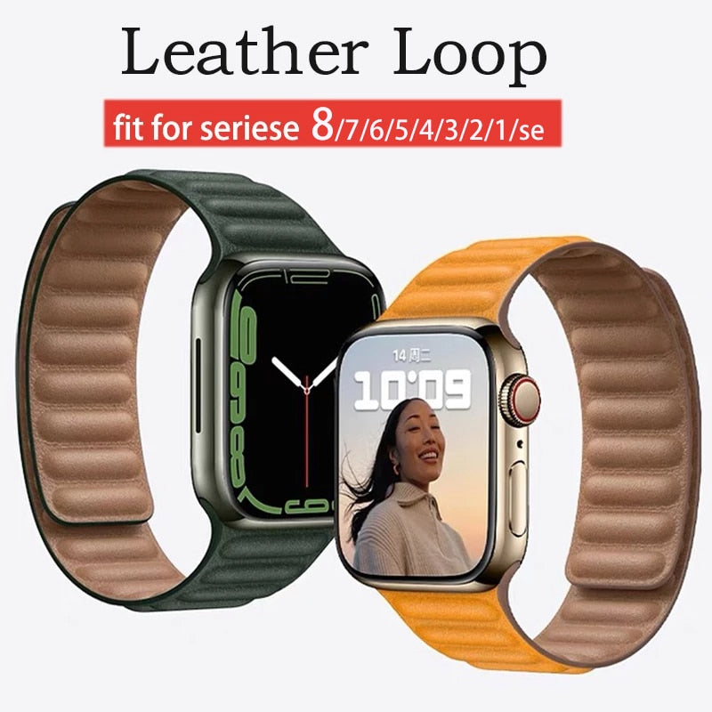 Leather Strap for Apple watch Ultra band