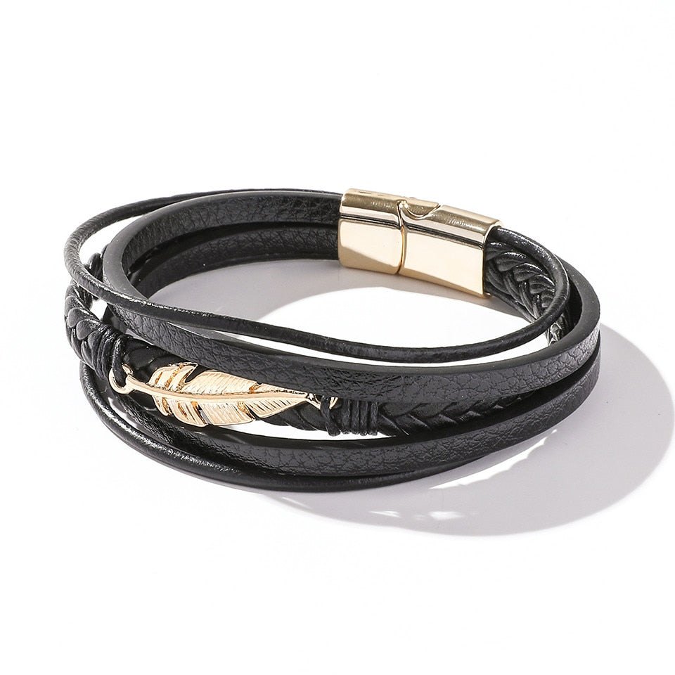 Handmade Woven Leather Wrap Bracelet