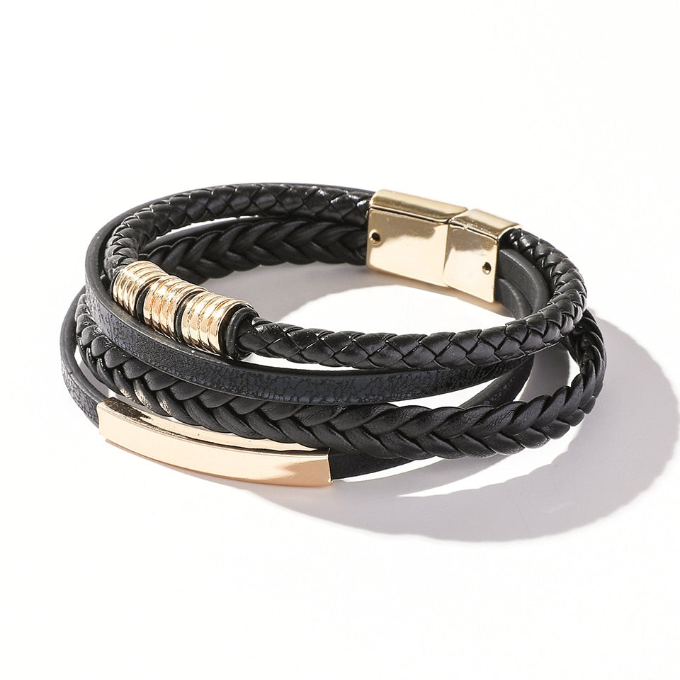 Handmade Woven Leather Wrap Bracelet