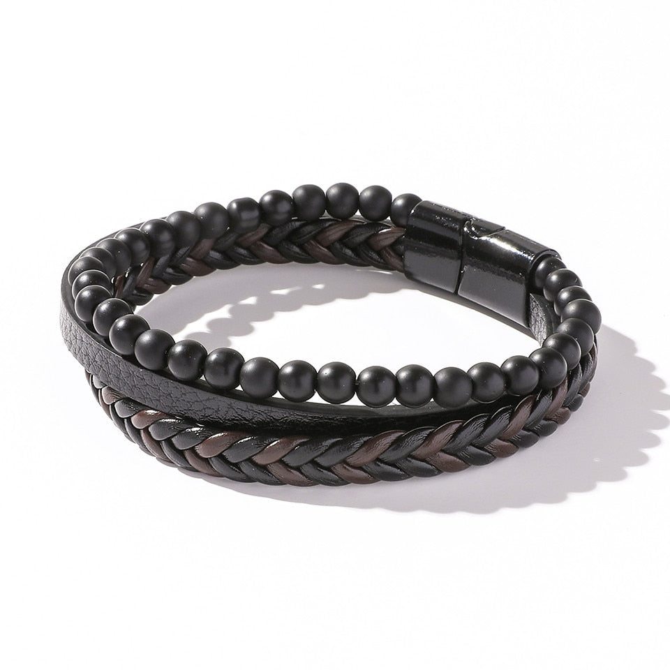 Handmade Woven Leather Wrap Bracelet