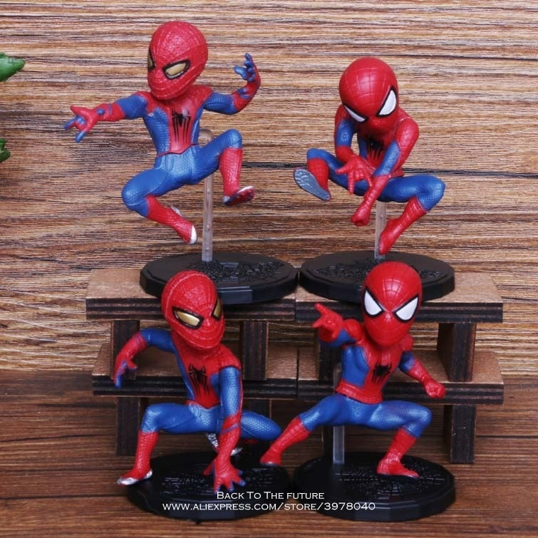 Disney Marvel Avengers Spider Man 4pcs/Set 6-8cm Action Figure Posture