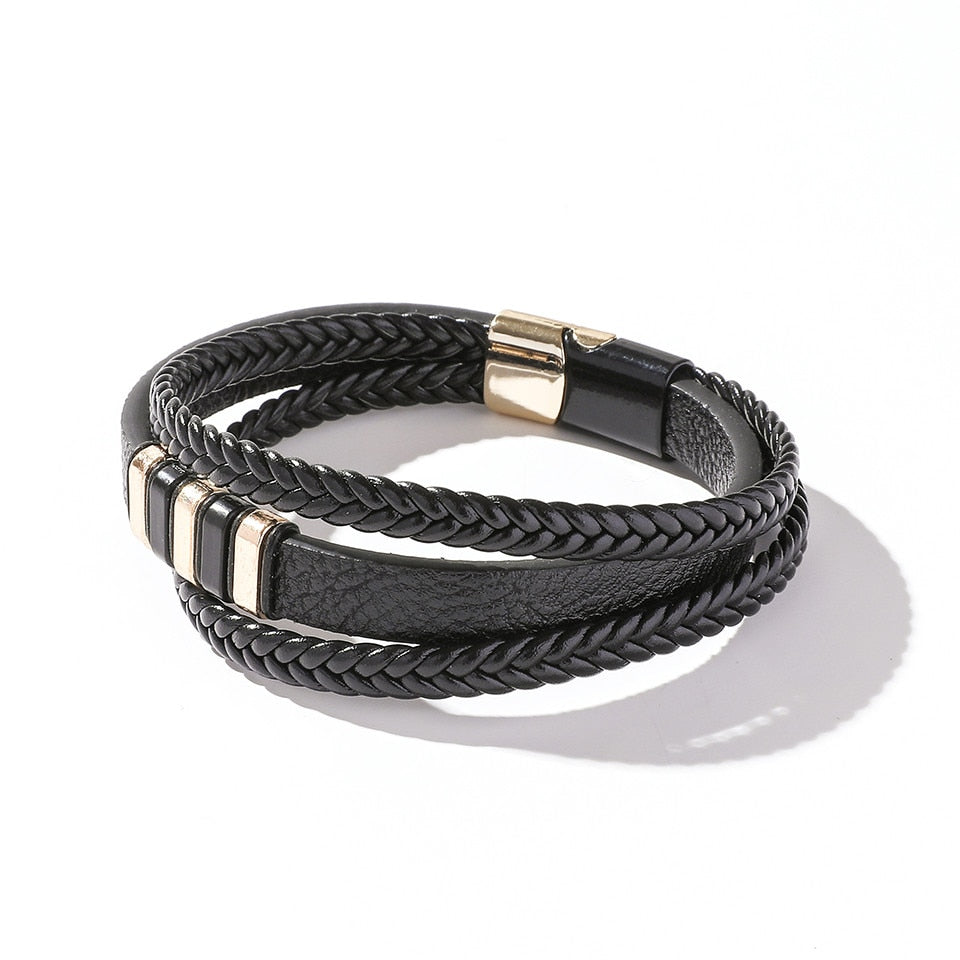 Handmade Woven Leather Wrap Bracelet