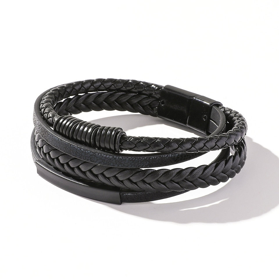 Handmade Woven Leather Wrap Bracelet