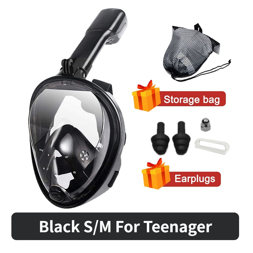 Full Face Snorkel Mask with Detachable Camera Holder