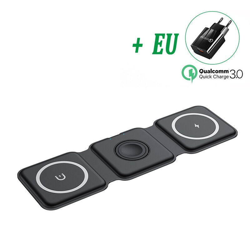 65W 3 in 1 Magnetic Wireless Charger Pad Stand