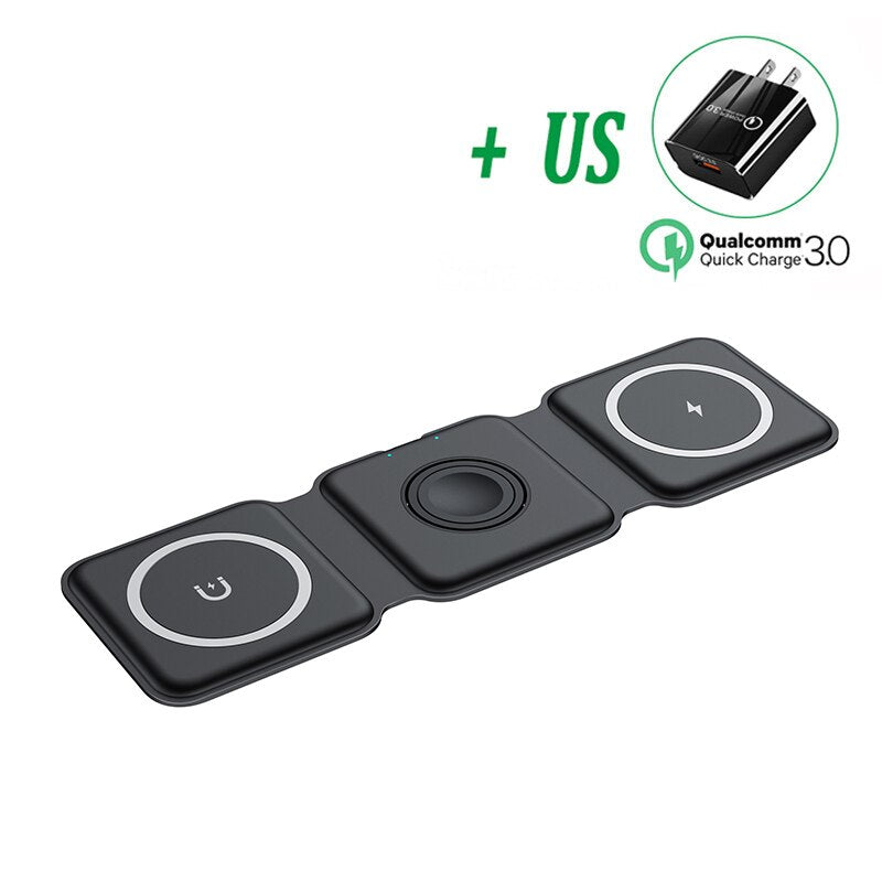 65W 3 in 1 Magnetic Wireless Charger Pad Stand