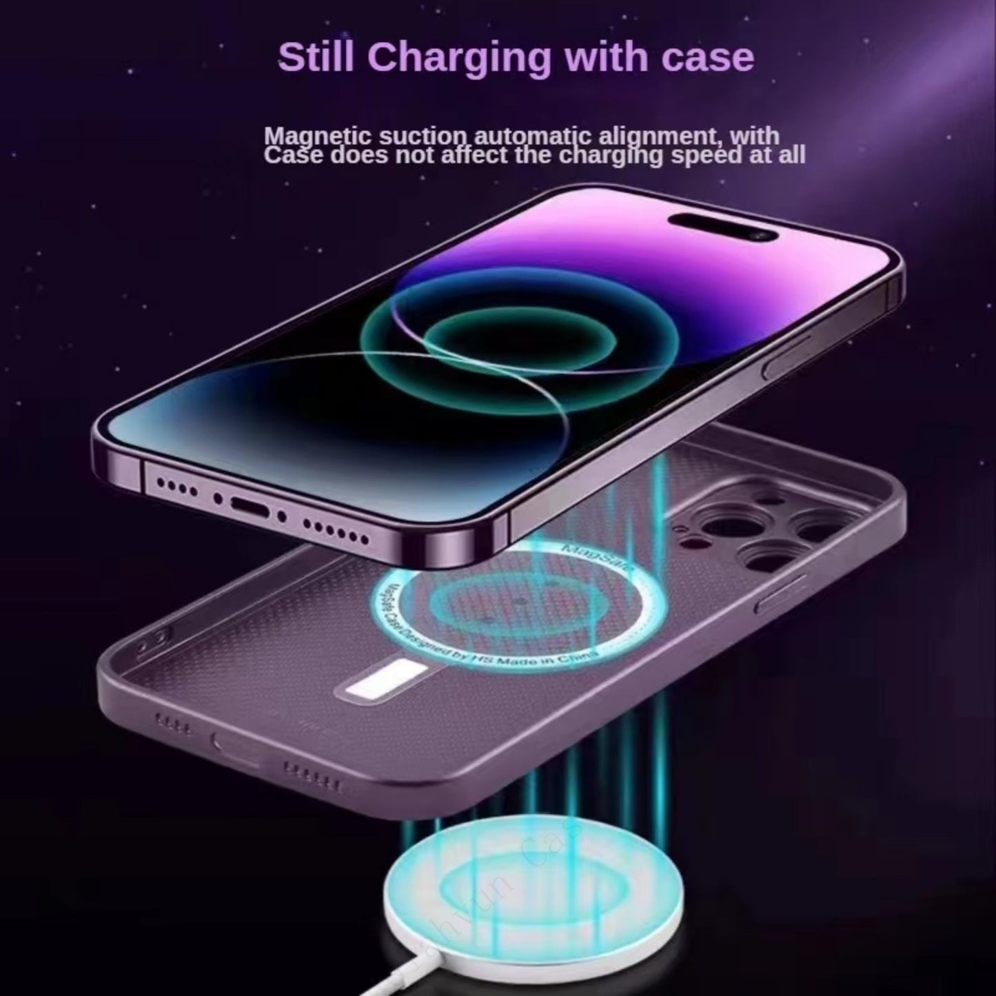 Silicone Matter Glass Magnetic Phone Case For iPhone