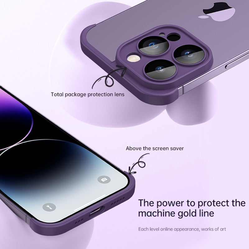 Luxury With Lens Protector Corner Pad Soft Silicone Case For iPhone