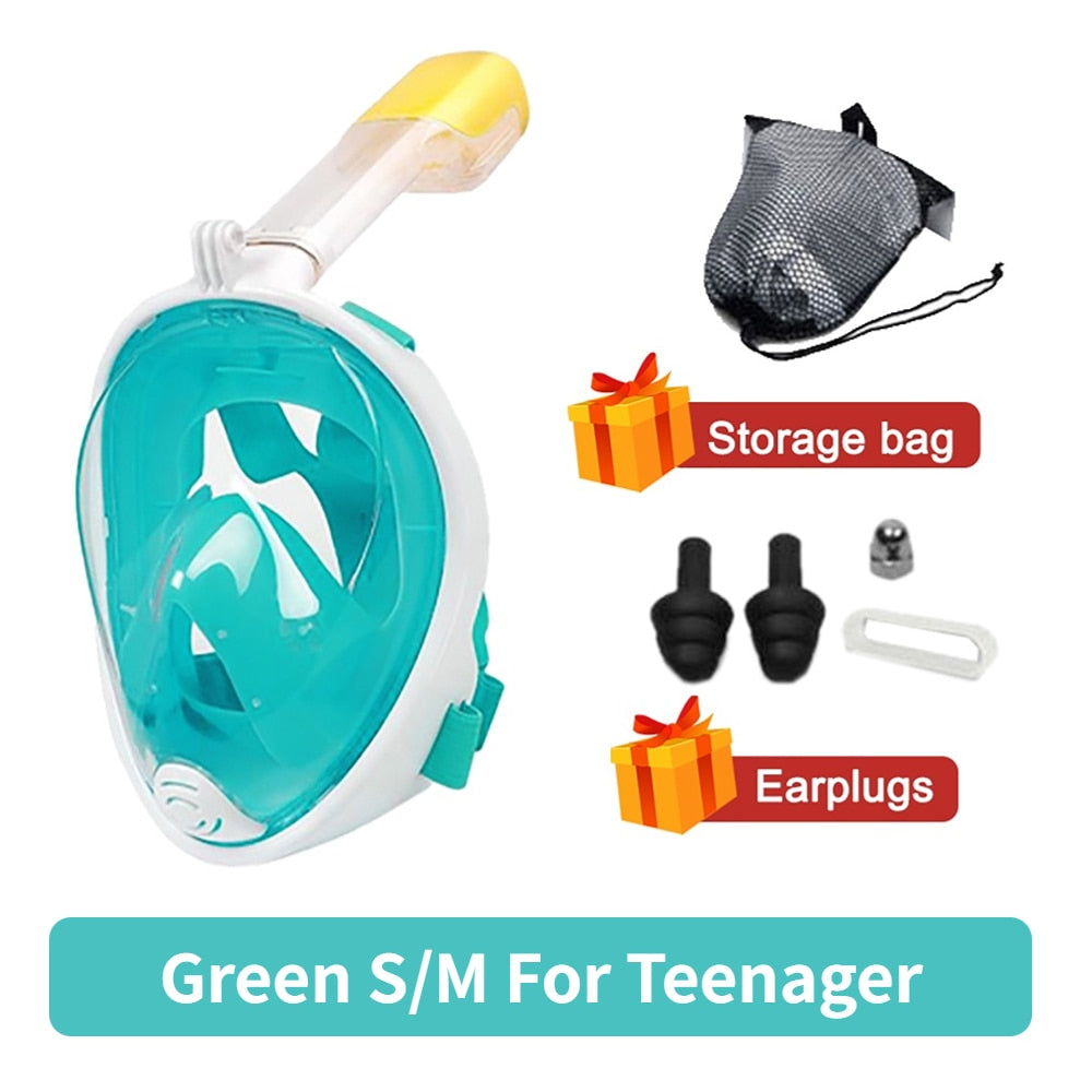 Full Face Snorkel Mask with Detachable Camera Holder