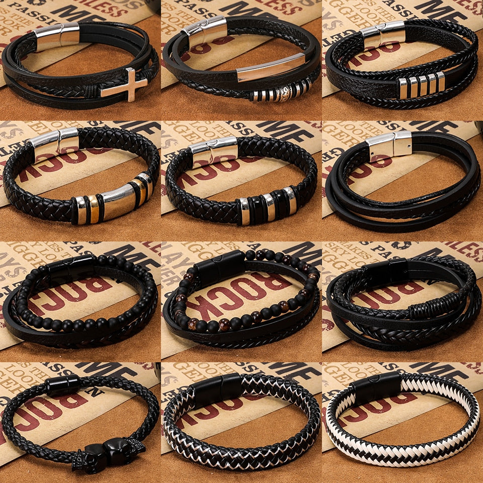 Handmade Woven Leather Wrap Bracelet